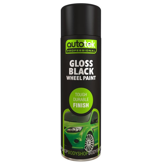 Autotek Professional High Covering Power Spray Paint, Gloss Black, 500 ml