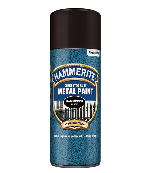 Hammerite Direct to Rust Aerosol Metal Paint – Hammered Black 400ml