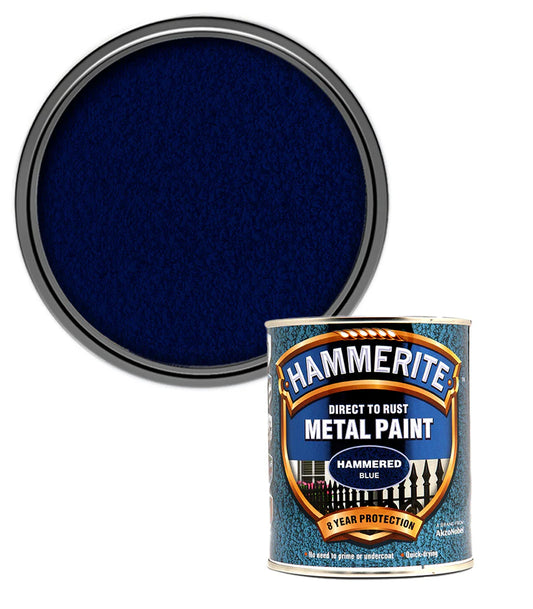 Hammerite Direct to Rust Quick Drying Metal Paint – Hammered Blue 750ml