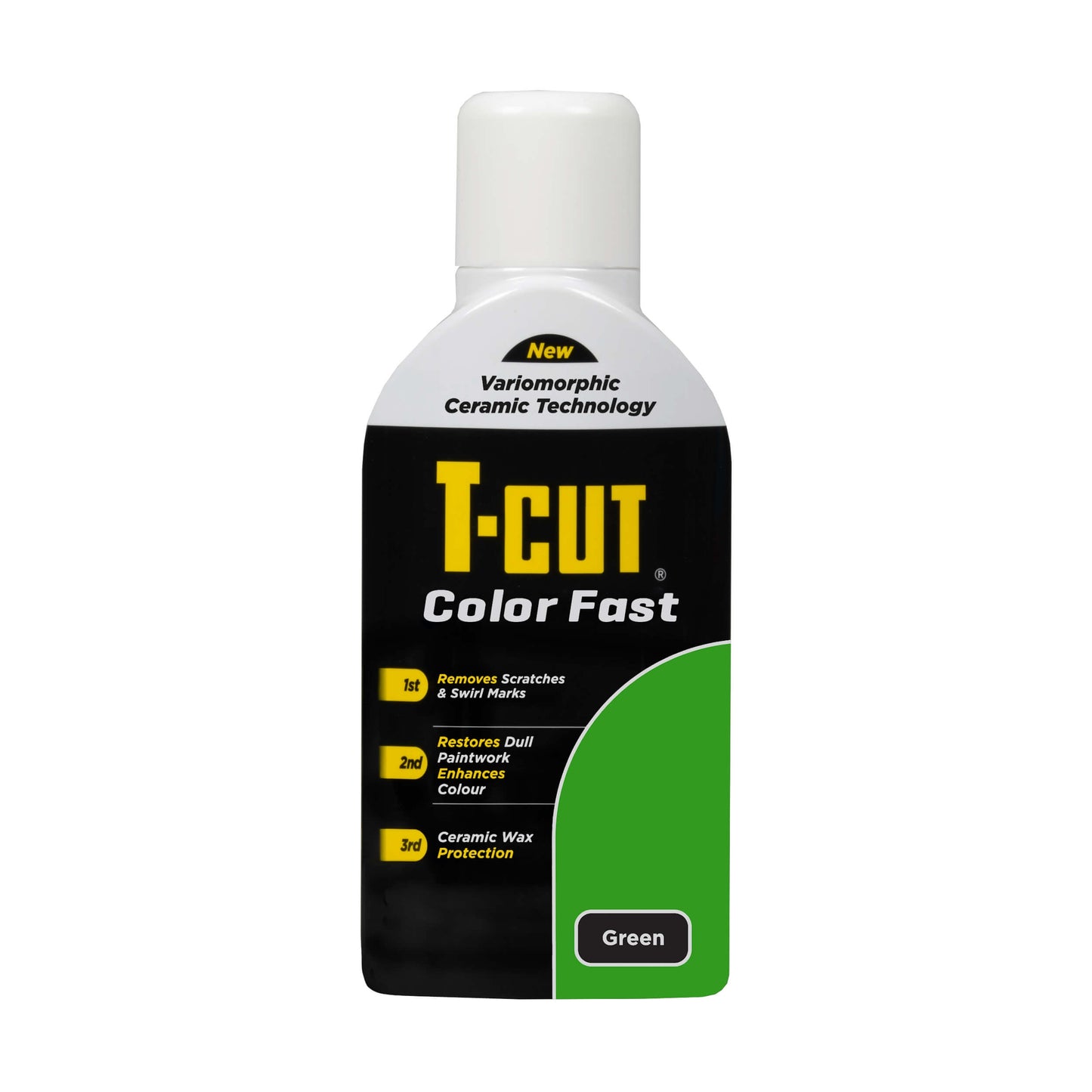 “T‑Cut Color Fast Ceramic Green Paintwork Restorer 500ml bottle”