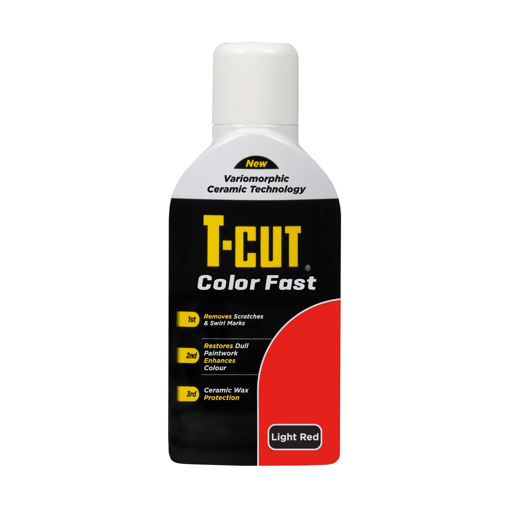 “T‑Cut Color Fast Ceramic Light Red Paintwork Restorer 500ml bottle”