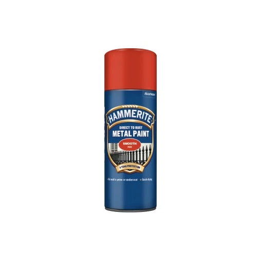 Hammerite Direct To Rust Smooth Red Aerosol Quick Drying Spray Paint 400ml x 5