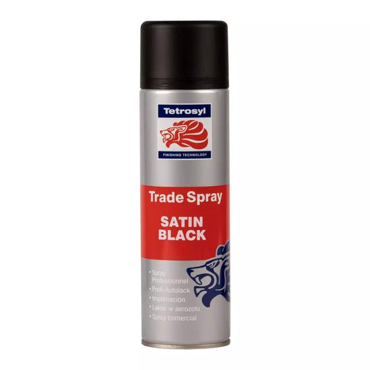 Tetrosyl Satin Black Trade Aerosol Adjustable Nozzle Spray Paint 500ml