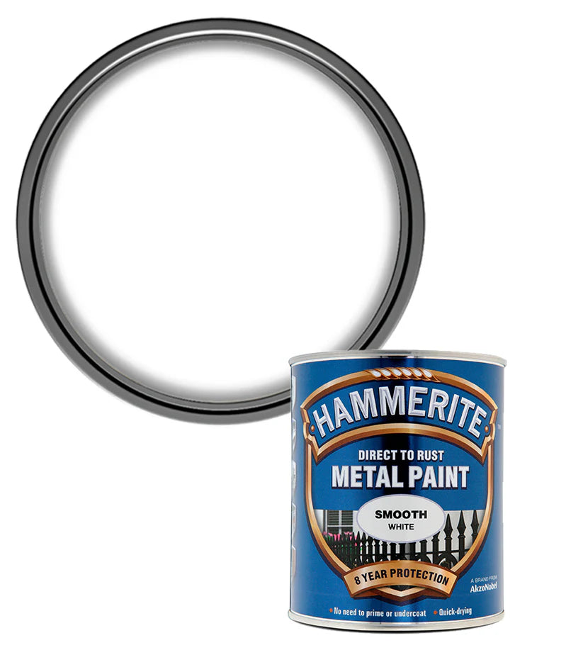 Hammerite Smooth Direct to Rust Quick Drying Metal Paint – Smooth White 750ml