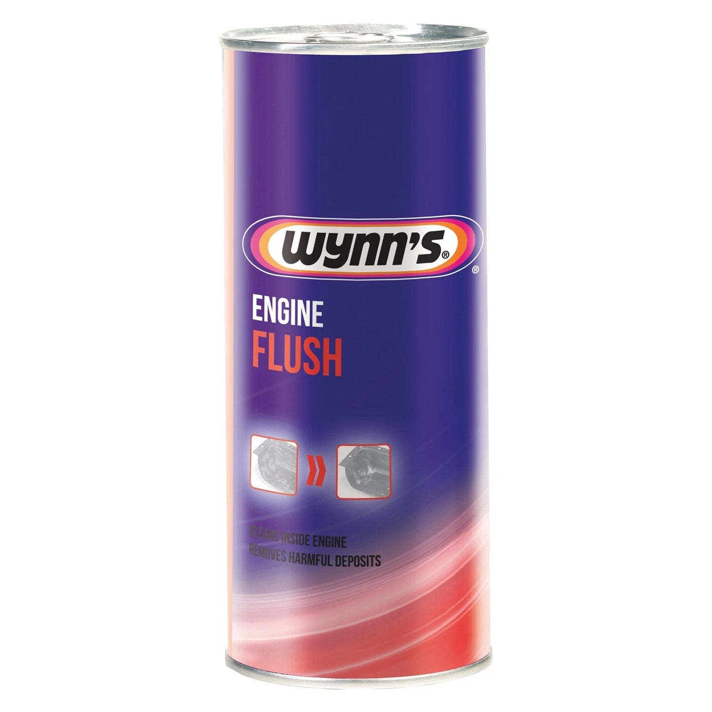 Wynns Engine Flush 425ml bottle with purple and orange branding.